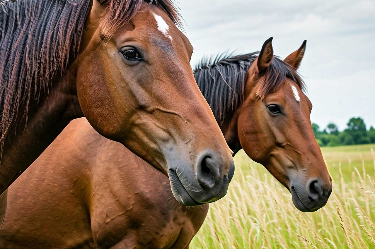 Deux mustangs s'affrontent